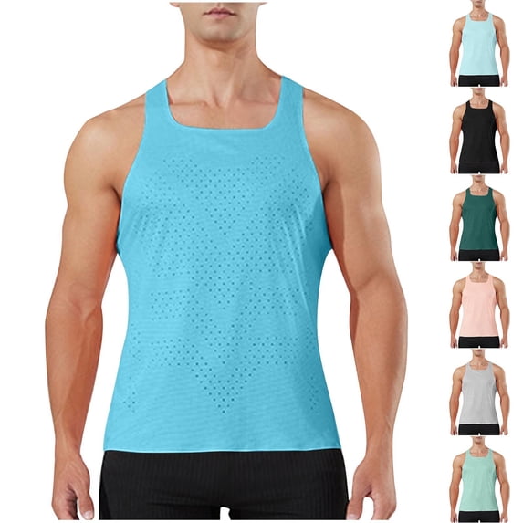 Einccm Men's Workout Tank Top Sleeveless Shirt, Breathable Quick Dry Athletic Muscle Fit Tank, Lightweight Performance Gym Running Fitness Training Summer Casual Undershirt