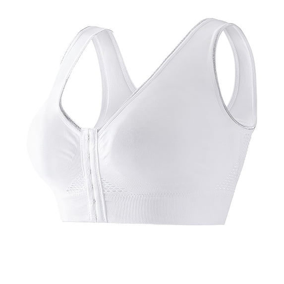 Einccm Seamless Wireless Front Buckle Sports Bra with Removable Pads for Women, Comfortable Breathable Yoga and Everyday Wear