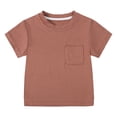 thumbnail image 1 of Einccm Toddler Short Sleeve Pocket Tee - Cute Solid Color Round-Neck Casual Top for Boys and Girls 3 Months-3 Years, Soft Breathable Cozy Fit, Loose Everyday School Play Outfit, 5 Colors, 1 of 9