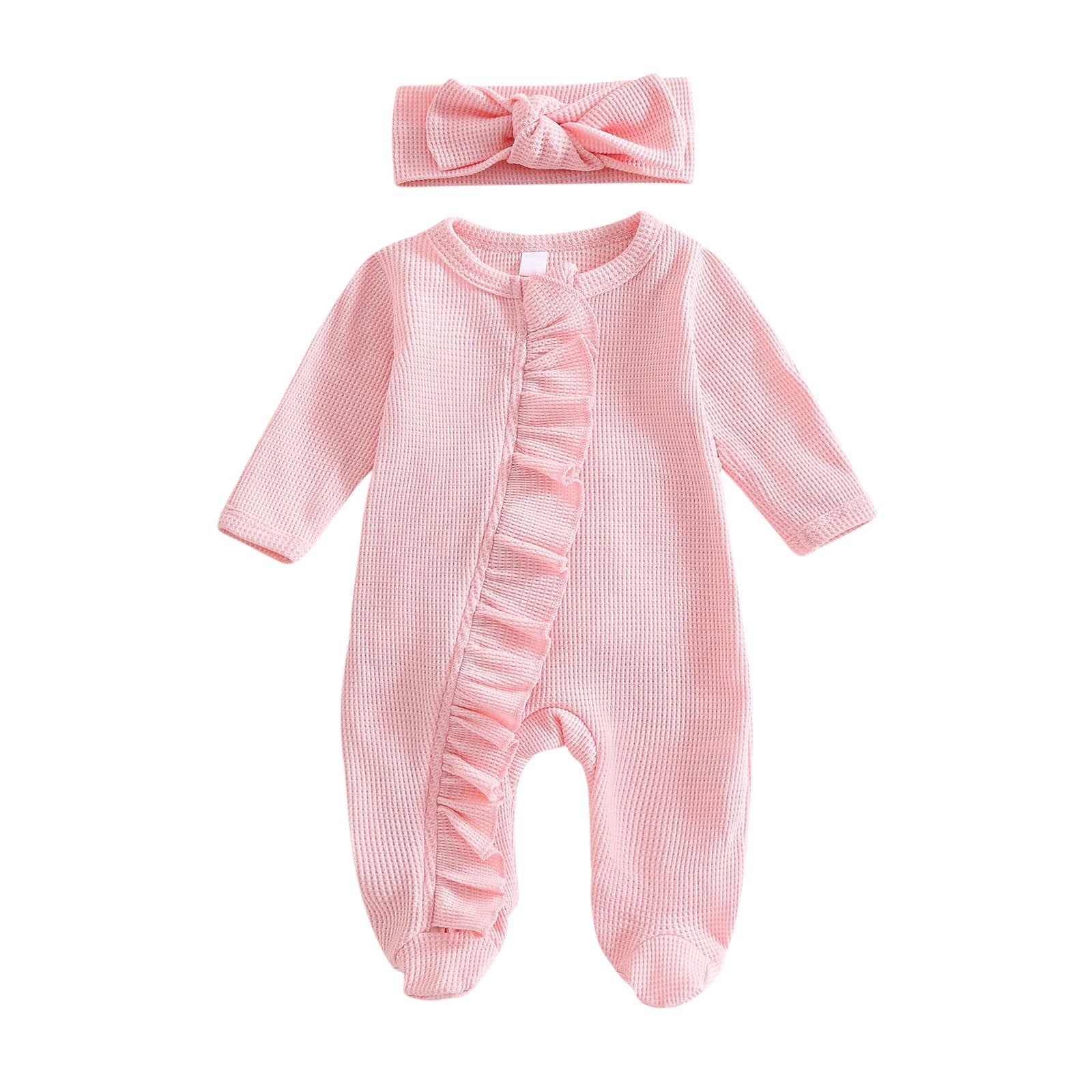 Einccm Unisex Baby Long-Sleeve Footed Romper Onesie Jumpsuit - Soft ...