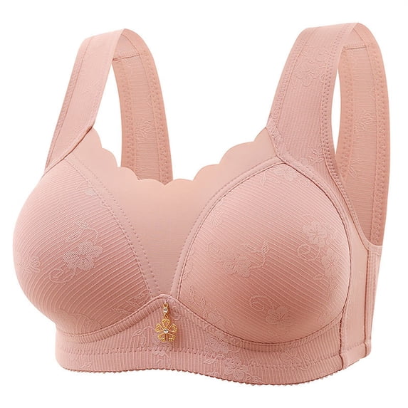 Einccm Wireless Push Up Everyday Bra with Comfortable Padded Support Floral Pattern Soft Breathable Bralette for Daily Wear Charming Lightweight Design
