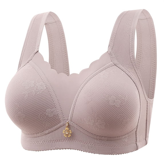 Einccm Wireless Push Up Everyday Bra with Comfortable Padded Support Floral Pattern Soft Breathable Bralette for Daily Wear Charming Lightweight Design