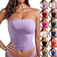 thumbnail image 1 of Einccm Women Strapless Camisole Backless Crop Top Slim-Fit Cami Tank Top for Summer Party Casual Night Out Trendy Fashion, 1 of 3