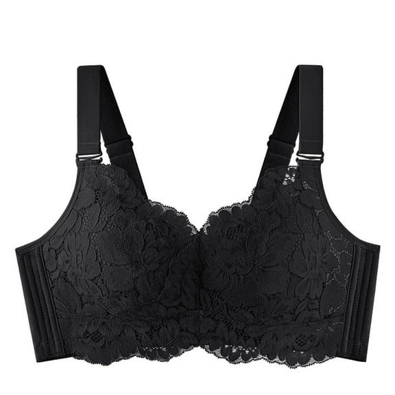 Einccm Women Wireless Lace Bra Comfortable Breathable Hollow Out Everyday Bralette Soft Support Charming Design for Daily Wear