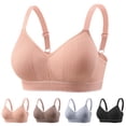 thumbnail image 1 of Einccm Women Wireless Thin Gathered Breathable Underwear Daily Comfort Bralette Soft Polyester Charming Design Hand Washable, 1 of 9