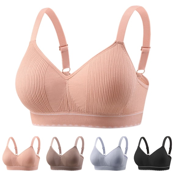 Einccm Women Wireless Thin Gathered Breathable Underwear Daily Comfort Bralette Soft Polyester Charming Design Hand Washable