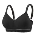 thumbnail image 1 of Einccm Women Wireless Thin Gathered Breathable Underwear Daily Comfort Bralette Soft Polyester Charming Design Hand Washable, 1 of 2