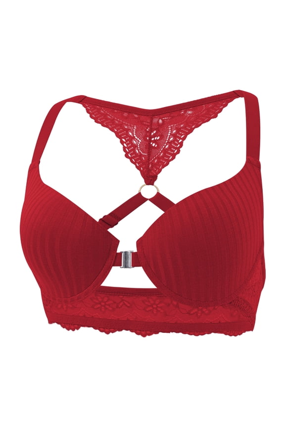 Women's Backless Seamless Push-Up Bra for Women, Front Closure, Mesh and Polyurethane Splicing, Hollow Out Design, Everyday Lingerie, Fashion and Comfortable Home Wear