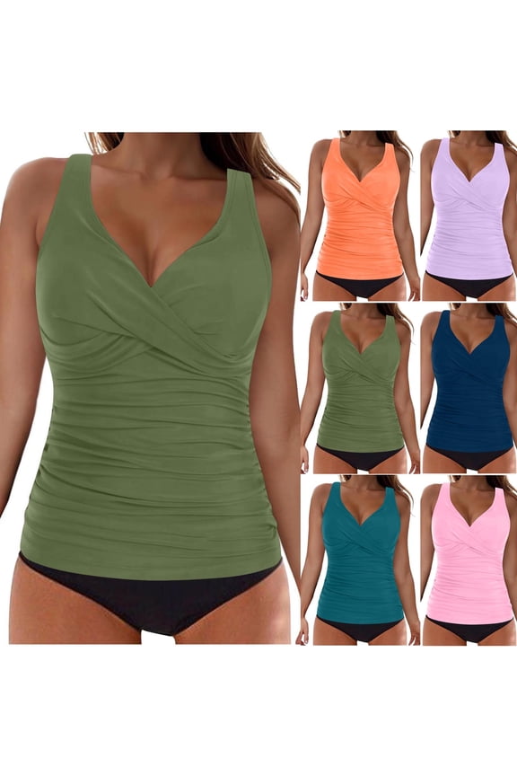 Women's Bikini Set Padded V Neck Two Piece Swimsuit for Slim Fit Beach and Poolside Fun, Adjustable Straps, Comfortable Fabric