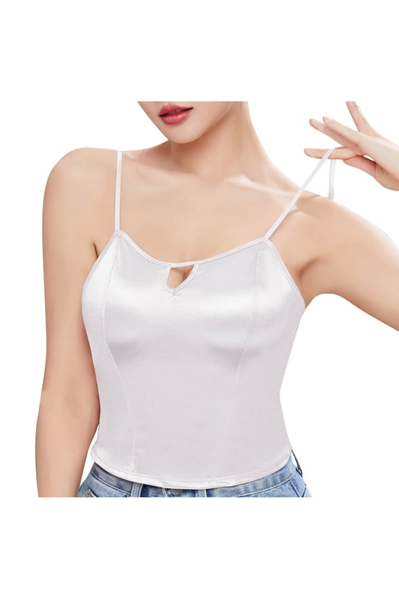 Women's Breathable Shapewear Top Slim Fit Tank Cami with Built-in Bra for Yoga Workout Running Casual Summer Fashion