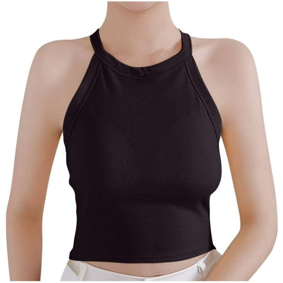 Einccm Women's Breathable Sleeveless Shapewear Top with Built-in Bra Slim Fit Tank Cami for Yoga Workout Fitness Casual Fall Fashion