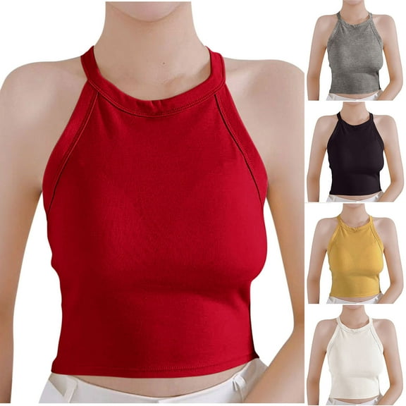 Einccm Women's Breathable Sleeveless Shapewear Top with Built-in Bra Slim Fit Tank Cami for Yoga Workout Fitness Casual Fall Fashion