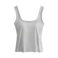 thumbnail image 1 of Einccm Women's Built-in Bra Tank Top Sleeveless Round Neck Ribbed Cami Shirt Camisole Fitted Undershirt for Summer Casual Wear, 1 of 4