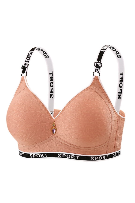 Women's Embroidered Front Buckle Wireless Thin Bra for Large Size, Breathable Soft Fabric, Everyday Comfort