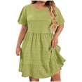 thumbnail image 1 of Einccm Women's Plus Size Casual Short Sleeve Crew Neck Dress Flowy Summer Dress for Daily Wear, Party, Vacation, and Work, Comfortable and Easy to Wear, 1 of 7