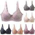 thumbnail image 1 of Einccm Women's Plus Size Underwire Bra Full Coverage Lace Push Up Minimizer Support Everyday Comfort, 1 of 6