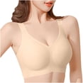 thumbnail image 1 of Einccm Women's Seamless Wireless Bralette, Comfortable Support Bra for Everyday Wear, Plus Size Yoga Sports Bra for Large Bust, Nylon Spandex V-Neck Charming Bralette, 1 of 1