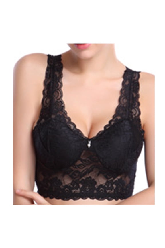 Women's Seamless Wireless Lace Backless Bralette for Everyday Comfort and Charming Curves