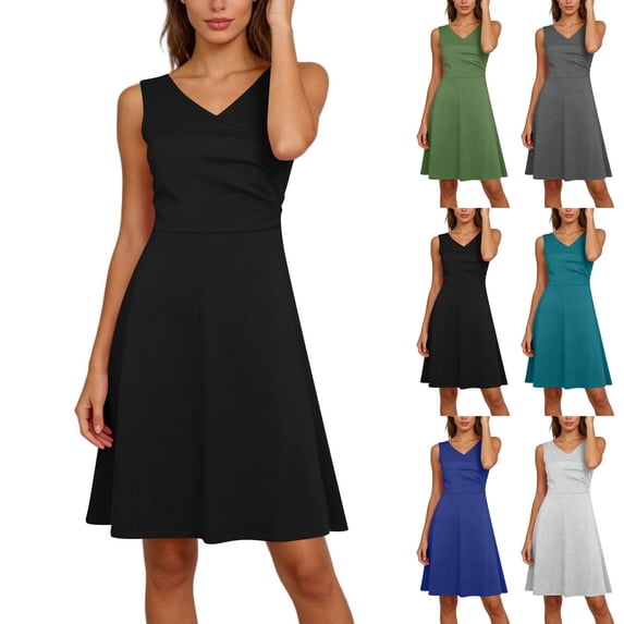 Einccm Women's Sleeveless V Neck Ruched Drawstring Mini Dress Solid Color Bodycon Wrap Style for Casual Summer Wear, Date Night, Parties and Weekend Outfits