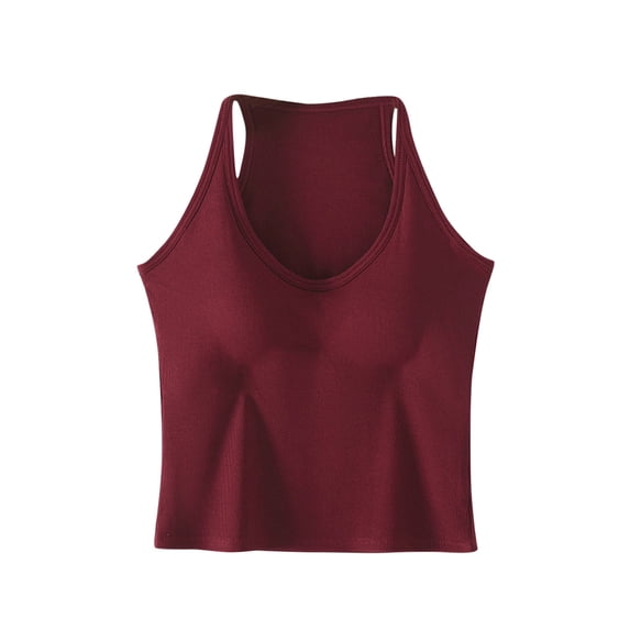 Einccm Women's Solid Color Built-in Bra Cami Tank Top Short Sleeve Pajama Fitted Soft Polyester Loungewear for Home Casual Relaxation Trendy Summer Sleepwear