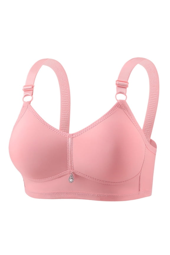 Women's Thin Wireless Comfortable Bra Without Rims, Breathable Soft Fabric with Floral Embroidery for Daily Wear