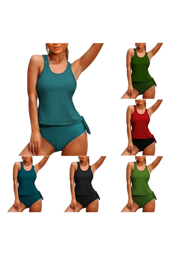 Women's Two Piece Bikini Set Backless Strap Design Removable Padding High Cut Flattering Fit for Beach Pool Vacation Summer Swimwear