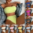 thumbnail image 1 of Einccm Women's Two Piece Swimsuit High Waisted Triangle Bikini Set with Tummy Control, Comfortable Stretch Fabric, Slimming Fit for Beach and Pool, 1 of 7
