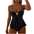 thumbnail image 1 of Einccm Women's Two Piece Swimsuit with Ruched Front, Adjustable Straps, Tummy Control, High Stretch Fabric, Elegant Beach and Pool Outfit, 1 of 5