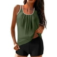 thumbnail image 1 of Einccm Women's Two Piece Tankini Set High Waisted Tummy Control Back Strappy Design Elegant Beach Swimwear, 1 of 6