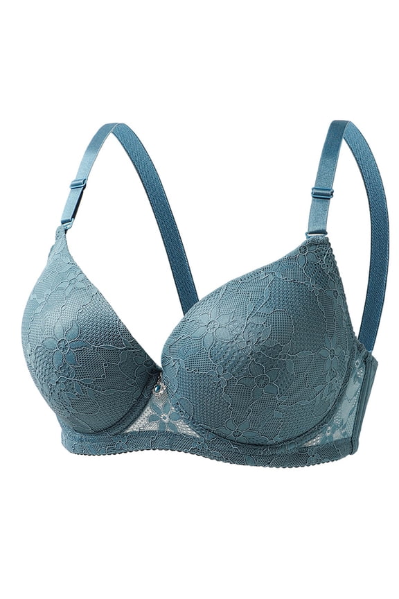 Women’s Underwire Bra, Molded Cup Everyday Bra for Women, Solid Color Supportive Underwear, Nylon Spandex Comfort Fit for Daily Wear