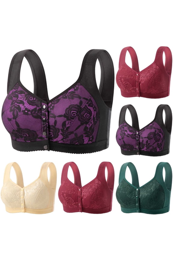 Women's Wireless Bra Plus Size Comfort Seamless Underwear, Breathable Soft Non Padded Bra for Large Bust, Supportive Everyday Lounge Bra