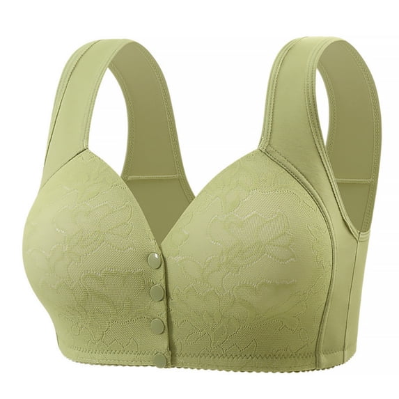 Einccm Women's Wireless Front Buckle Lace Bra for Daily Wear, Breathable, Thin and Comfortable, Soft Polyester Material, Supportive and Seductive Design