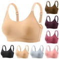 thumbnail image 1 of Einccm Women's Wireless Lace Bra Comfortable Breathable Gathered Adjustable Everyday Lingerie Soft Nylon Hollow Out Design, 1 of 8