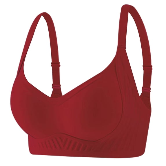 Einccm Womens Seamless Wireless Sports Bra for Large Bust, Wide Shoulder Straps Back Support Minimizing Design, Soft Breathable Fabric for Yoga Workout and Everyday Wear