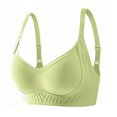 thumbnail image 1 of Einccm Womens Seamless Wireless Sports Bra for Large Bust, Wide Shoulder Straps Back Support Minimizing Design, Soft Breathable Fabric for Yoga Workout and Everyday Wear, 1 of 4