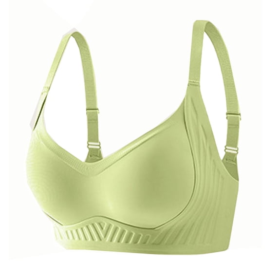Einccm Womens Seamless Wireless Sports Bra for Large Bust, Wide Shoulder Straps Back Support Minimizing Design, Soft Breathable Fabric for Yoga Workout and Everyday Wear