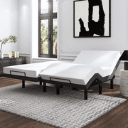 Einfach 14 Adjustable Wireless Control and Metal Support Bed Frame, Split King