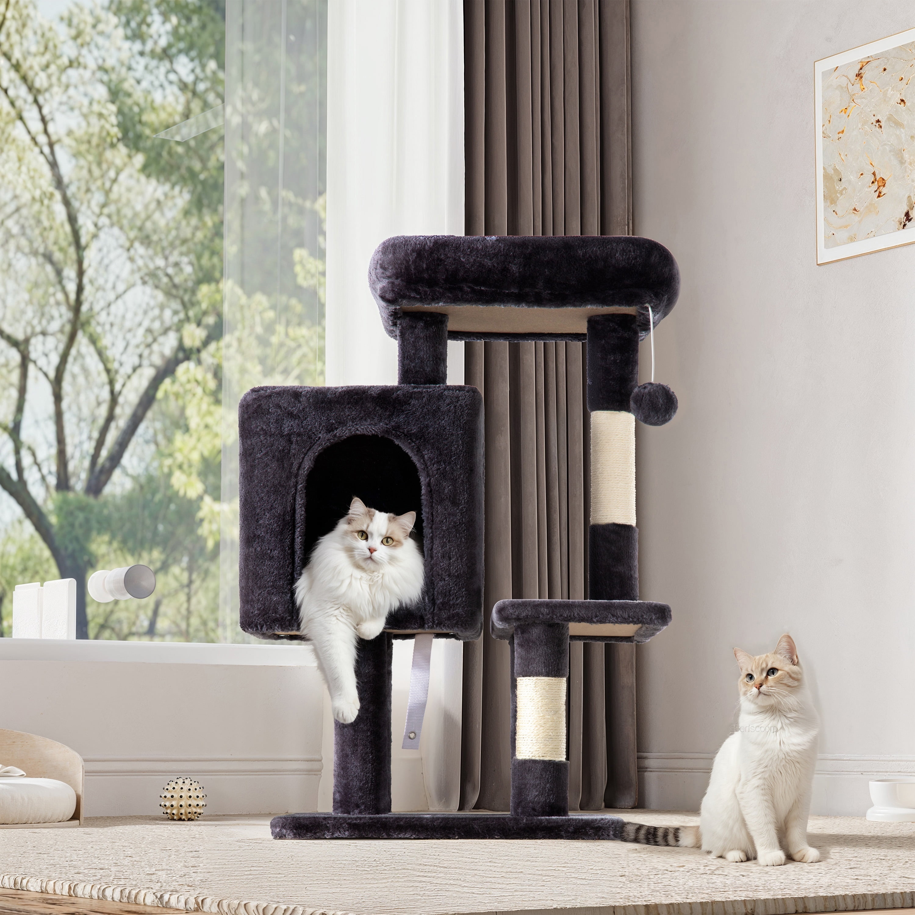Einfach 29" Cat Tree Tower with Plush Perch Condo House for Indoor Cats & Scratching Post, Blue