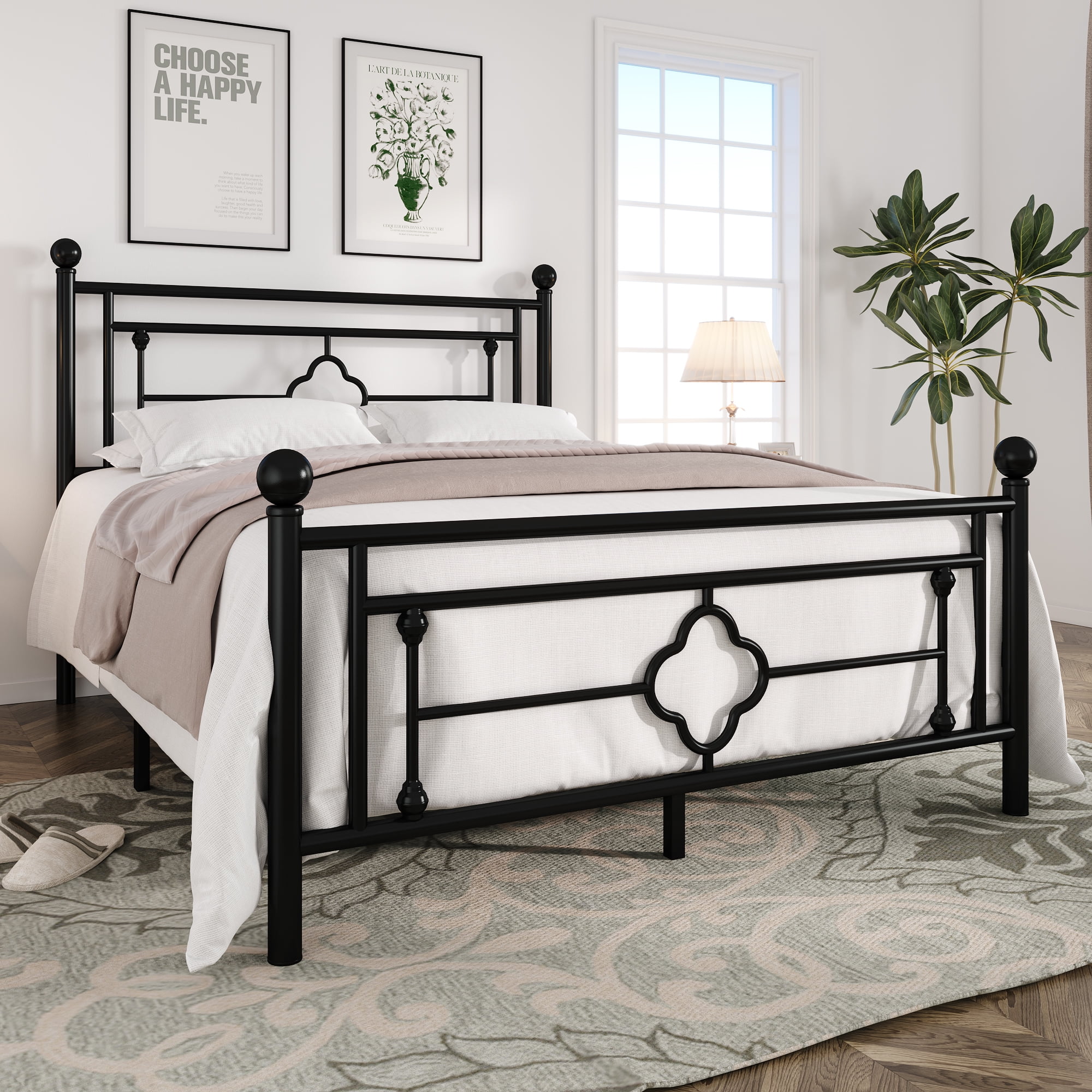Black wrought 2024 iron headboard
