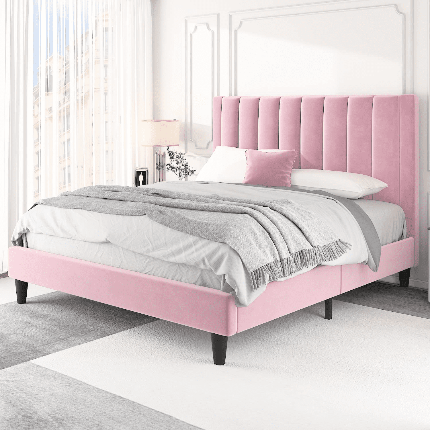 Full pink bed frame deals