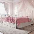 thumbnail image 1 of Einfach King Bed Frame, Metal Platform Bed with Heart-Shaped Headboard and Footboard, 12.6'' Under-Bed Storage Space, No Box Spring Needed, White, 1 of 8