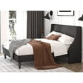 thumbnail image 1 of Einfach King Size Platform Bed Frame with Wingback Headboard, Dark Grey, 1 of 6