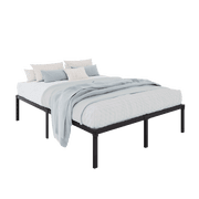 Einfach Queen Bed Frame, Metal Platform Bed with 12.6 Under-bed Storage Space, Heavy Duty, No Box Spring Needed, Black
