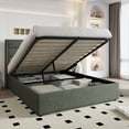 thumbnail image 1 of Einfach Queen Size Lift up Platform Storage Bed Frame with Fabric Upholstered Wingback Panel Headboard, Dark Gray, 1 of 12
