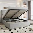 thumbnail image 1 of Einfach Queen Size Lift up Platform Storage Bed Frame with Fabric Upholstered Wingback Panel Headboard, Light Gray, 1 of 11