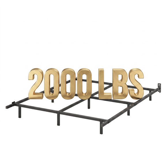 Einfach Queen Size Metal Bed Frame, Box Spring Requided, 2000 LBS Capacity, Black