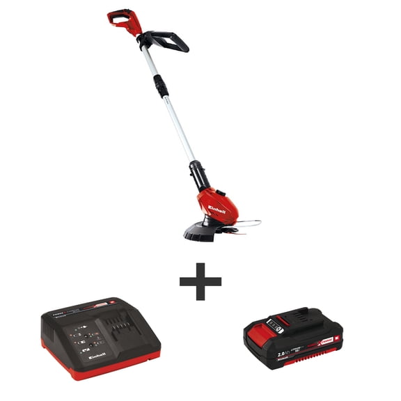 Einhell GE-CT 18 Li 18-Volt Power X-Change Cordless Grass Trimmer Kit, 10-Inch, W/ 2.0-Ah Battery and Fast Charger