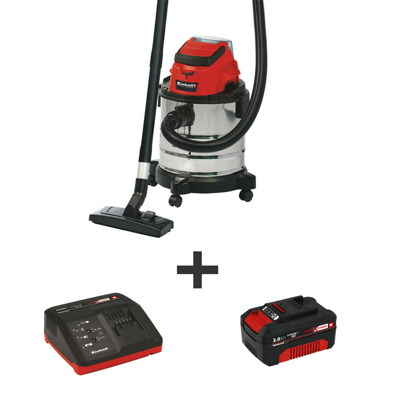 Einhell TC-VC 18/20 Li 18-Volt Power X-Change Cordless Wet/Dry Vacuum Kit,  4.75 Gal, W/ 3.0-Ah Battery and Fast Charger