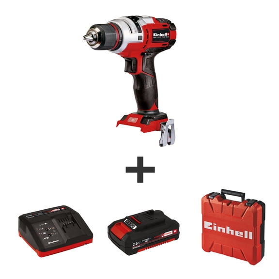 Einhell TE-CD 18 Li E 18-Volt Power X-Change Cordless Drill Driver Kit , 1/2-Inch , W/ 2.0-Ah Battery, Fast Charger and Hard Case