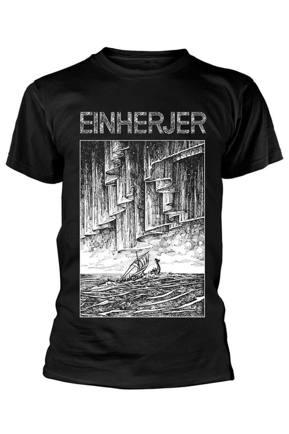 Einherjer Aurora Borealis Black T-Shirt NEW OFFICIAL